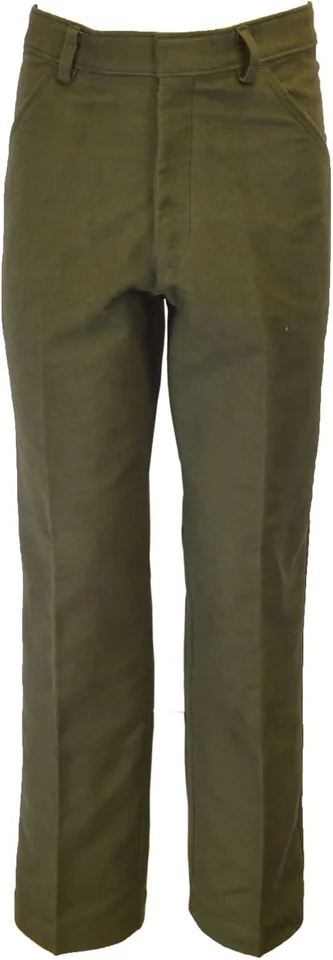 Walker & Hawkes Yorkley moleskin trousers in olive for men